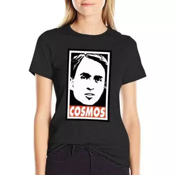 Carl Sagan Cosmos T-Shirt Female Summer Top Graphics Tshirts Woman S чёрный