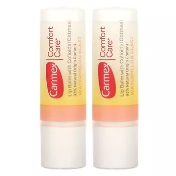 Carmex, Comfort Care, бальзам для губ, с коллоидной овсянкой, арбузный взрыв, 2, 4,25 г (0,15 унции) каждый