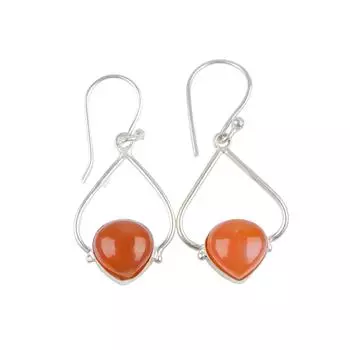 Carnelian Gemstone 925 Sterling Silver Elegant Jewelry Earrings 1.80 For Gift EE-33-27
