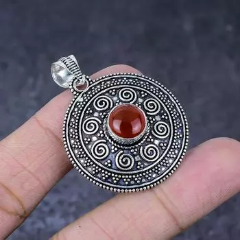 Carnelian Gemstone Handmade 925 Sterling Silver Gift Jewelry Pendant 1.75 T7q15