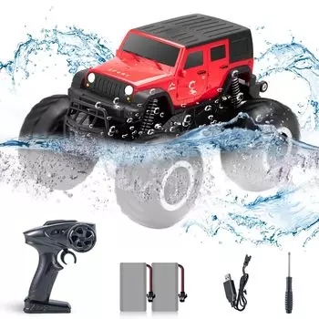 Carox радиоуправляемая амфибийная 4WD водонепроницаемая радиоуправляемая машина, оснащенная функцией вращения, суперустойчивая, поставляется с 2 перезаряжаемыми SDGs в наличии