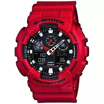 Carp Rescue Team Hiroshima G-SHOCK Комбинированные водонепроницаемые часы Ana-Digi для мужчин GA100B-4A X-Large Red