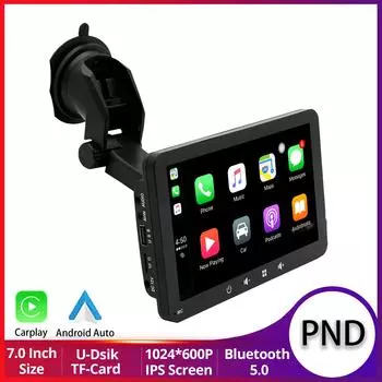 CarPlay Android Auto Car Radio Мультимедиа Видео Плеер 7-дюймовый Портативный Сенсорный Экран Bluetooth 5.0 белый