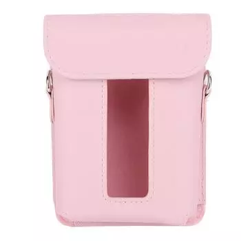 Carrying Case for Link 3 PU Smartphone Printer Protective Case Cover Storage Bag with Shoulder розовый