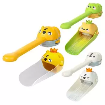 Cartoon Animals Faucet Extender For Kids Hand Washing In Bathroom Sink Accessories Kitchen Convenient for Baby Washing Helper белый