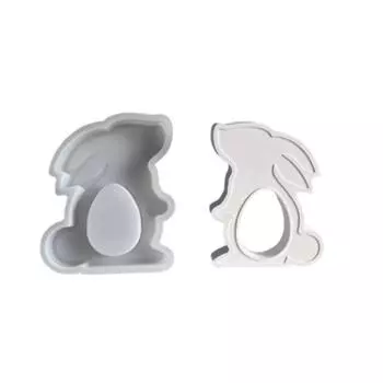 Cartoon Bunny Egg Pattern Molds Standing Egg Holder Molds Rabbit Candlestick Molds Easter Ornament Rabbit