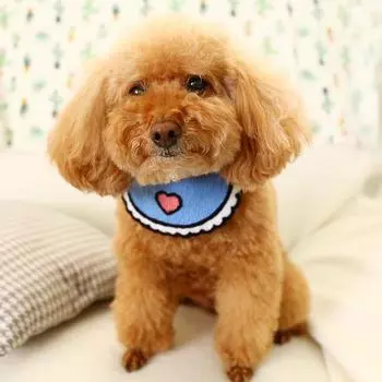 Cartoon Cat Bibs Scarf Collar Adjustable Cute Heart Dog Bandana Washable Neckerchief For Dogs Cats Saliva Towel Pets Accessory Neck 30cm синий