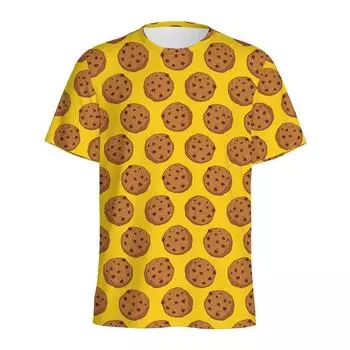 Cartoon Cookie Pattern T-shirt For Men Kids Summer Casual Short Sleeve 3D Printed T Shirts Loose Tops Streetwear O-Neck Tees S