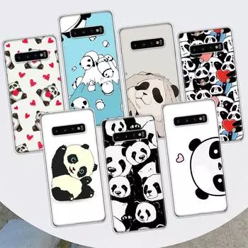Cartoon Cute Panda Bear Phone Case For Samsung Galaxy S10 Plus S20 FE S21 S22 Ultra S10E S9 S8 + S6 S7 Edge Lite Shell Coque Samsung S10
