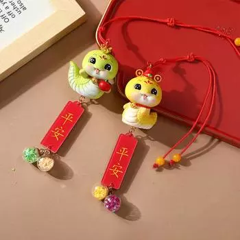 Cartoon Cute Snake Keychains Chinese New Year Decoration Chinese New Year Lucky Snake Pendant Bag Car Hanging Decor Accessories