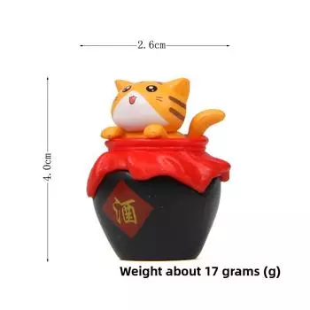 Cartoon Cute Wine Jar Cat Mini Models Ornaments For Gardening Decoration YellowLogo Cat