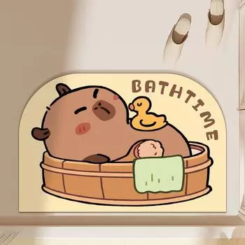 Cartoon Diatom Mud Bathroom Floor Mat Toilet Bathroom Non-slip Household Bathroom Floor Mat Quick Drying Carpet 40 * 60Cm (soft diatom mud)
