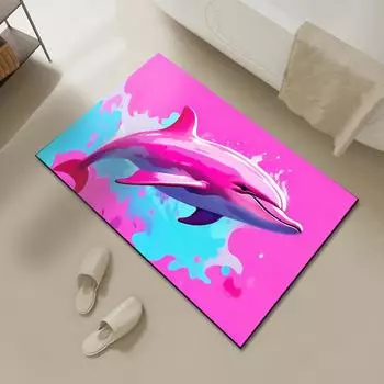 Cartoon Diatom Mud Bathroom Floor Mats, Toilet Door Non-slip Mats, Soft Water-absorbent, Quick-drying, Non-slip and Dirt-resistant 40 * 60Cm diatom mud