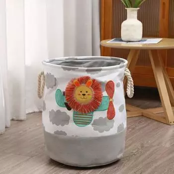 Cartoon Dirty Clothes Storage Basket Foldable Toy Storage Bucket For Storing Toys Clothes Style B