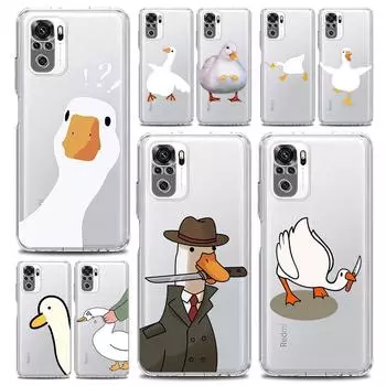 Чехол для телефона Cartoon Doubt Duck Clear для Xiaomi Redmi Note 12 10C 10 11 9 8 Pro Plus 9S 7 8T 9T 9A 8A 9C K50 K40 Gaming Cover Redmi 9T