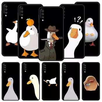 Cartoon Doubt Duck Phone Case For Samsung A12 A14 A32 A50 A70 A20E A20S A10 A10S A22 A30 A40 A34 A54 A42 A52 5G A02S A04s Cover Samsung A34