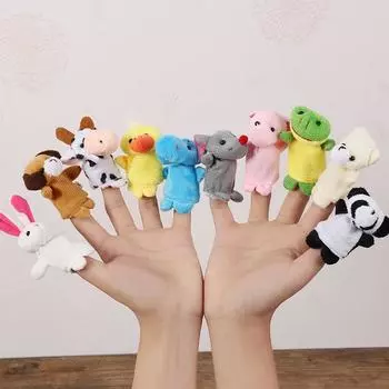 Cartoon Hand Puppet Doll Finger Puppet Baby Children Baby Story Early Education Educational Soothing Doll Plush Toy 8cm