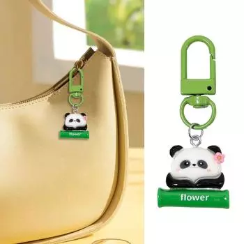 Cartoon Panda Keychains 8pcs Acrylic Key Holder Accessory Elegant Styles for Parties Event Use Keys Or Bags Ornament