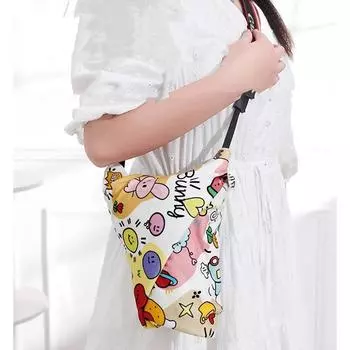 Cartoon Pattern Self-adhesive Camera Storage Bag Cloth Portable Magic Makeup Bag Cosmetic Style1