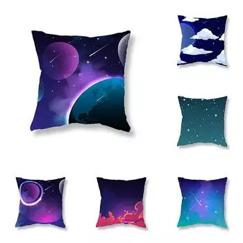Cartoon Planet Star Pillowcase Car Ornaments Office Living Room Home Pillowcase 40x40cm