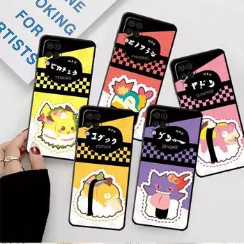 Cartoon Pokemon Sushi Case For Samsung Galaxy A52 A12 A32 A51 A21s A71 A13 A53 A22 A31 A72 A03 A02s A41 Black Phone Shell Samsung A52 4G(5G)