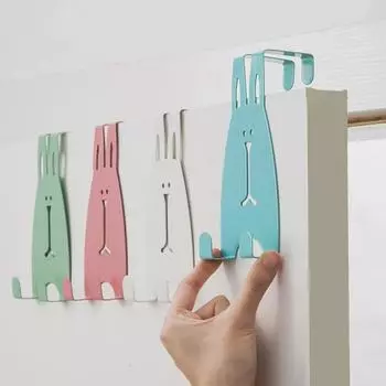 Cartoon Rabbit Door Back Hook Punch Free Strong Load-bearing Wardrobe Hanger Household Supplies