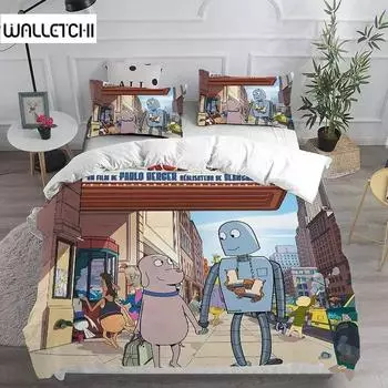 Cartoon Robot Dreams Bedding Sets Comforter Quilt Bed Cover Duvetcover Pillow Case Sets Kids Adult Size Home Textiles 70x133cm 2pcs