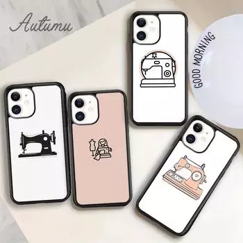 Чехол для телефона с мультяшной швейной машинкой для iPhone 11, 12, 13, 14 Pro Max mini X XR XS SE 2020 5 6S 7 8 Plus, чехол для Samsung Galaxy S21 S22 iPhone 6plus