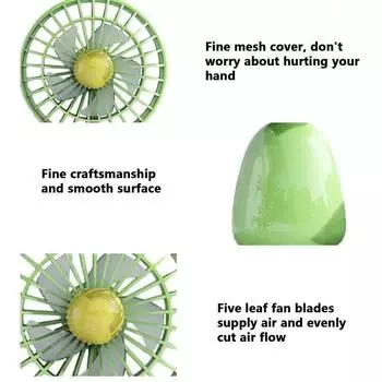 Cartoon Silent Electric Handheld Fan Portable USB Charging Desktop Mini Small Fan синий