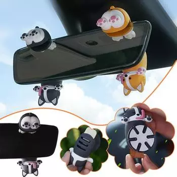 Cartoon Swaying Dog Auto Aromatherapy Car Interior Rearview Mirror Decoration Stylish Car Air Freshener Perfume Decoration Tools оранжевый
