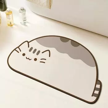 Cartoon Ventilated Irregular Bathroom Anti slip Foot Pads Bathroom Toilet Door Resistant To Dirt and Water Absorption Easily Dry Diatom Mud Floor Mat 50 * 80Cm