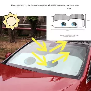 Cartoon Window Foils Eye Pixar Heated Windshield Sunshade Car Window Windscreen Cover Sun Shade Auto Sun Visor Car-covers