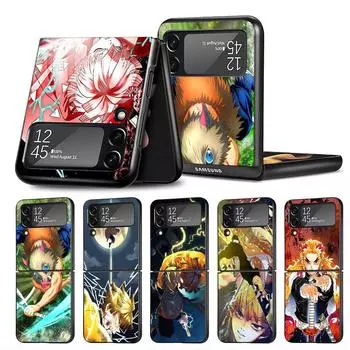 Чехол для Samsung Galaxy Z Flip 3 5G ZFlip Z Flip 4 ZFlip3 zflip Flip3 Flip4 Demon Slayer, черный защитный чехол Samsung Z Flip 5G