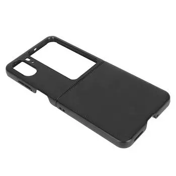 Case for Folding Phone Premium Genuine Leather Protective Anti Drop Cover for Find N2 Flip Black чёрный