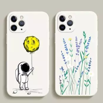 Case For iPhone 12 11 Pro Max iPhone 12 mini x xr xs 6 6s 7 8 Plus se 2020 Back Cover flower butterfly astronaut whale Silicone iphone 6 6s