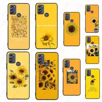 Case for Moto EDGE 20pro EDGE 20lite E6 E7 yellow flower printing aesthetic G STYLUS GPLAY GPOWER G 5G PLUS G30 G100 Coque MOTO E6