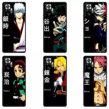 Case for redmi 9 9a 10 8t 9c k40 for Xiaomi Redmi note 11 10 9 pro 11T 11proplus Cover 8pro 7 9S 9T Funda Tanjiro Natsu Gintoki Redmi Note 7