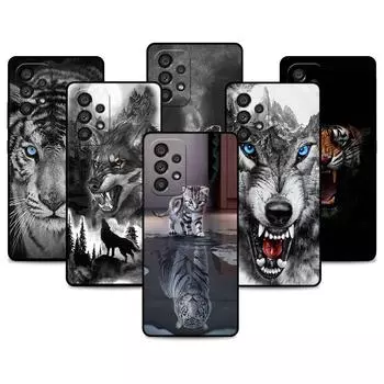 Case For Samsung Galaxy A52 A12 A51 A32 A21s A71 A53 A13 A32 A72 A31 A33 A22 A03 A41 Phone Cover Wolf Dog Cat Bird Lion Tiger Samsung A52 4G(5G)