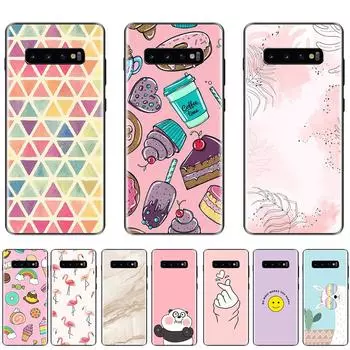 Case for Samsung Galaxy S10 Plus Black 6.4inch GalaxyS10Plus Soft Silicon Cover Full protection Bumper S10 Plus-Style 1
