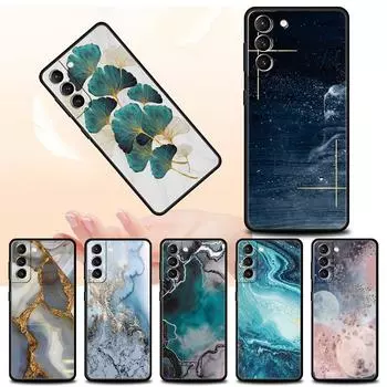Чехол для Samsung Galaxy S20 FE S21 Ultra 5G S10 Lite S10e S9 S8 Plus S22 черный чехол для телефона TPU шикарный мраморный золотой фольгированный арт Samsung S22 5G