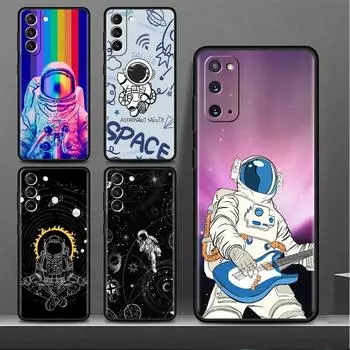 Чехол для Samsung Galaxy S20 FE S22 Ultra S21 Plus Роскошный мягкий чехол для телефона S10 S9 S8 S10e S7 Силиконовый чехол для космического корабля Cool Astronaut Samsung S7