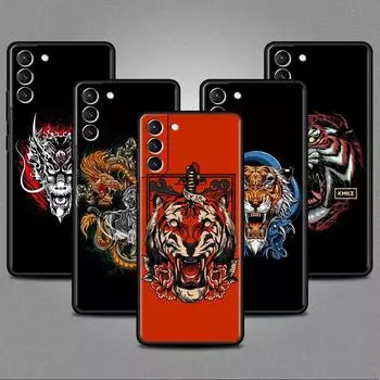 Case For Samsung Galaxy S20 S22 Ultra S21 FE S10 S9 Plus Note 20 10 Lite 9 Soft Phone Cover Shell Tiger Animal Samsung S21 5G