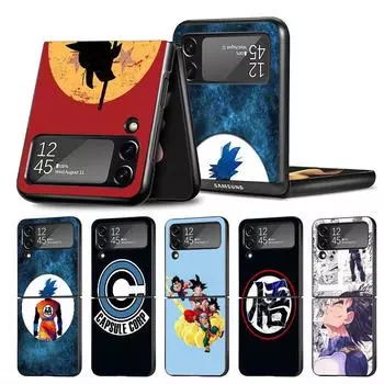 Case for Samsung Galaxy Z Flip 3 5G Z Flip 4 ZFlip ZFlip3 Flip3 ZFlip4 Dragons Anime Z Super Saiyan Cover Black Luxury Capa Samsung Z Flip 5G