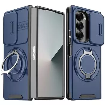Case For Samsung Galaxy Z Fold 7 5G Slide Camera Protection Armor Phone Case for Galaxy Z Fold 6 Magnetic Ring Holder Cover Galaxy Z Fold6