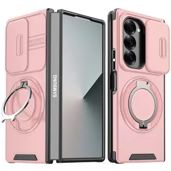 Case For Samsung Galaxy Z Fold 7 5G Slide Camera Protection Armor Phone Case for Galaxy Z Fold 6 Magnetic Ring Holder Cover Galaxy Z Fold7