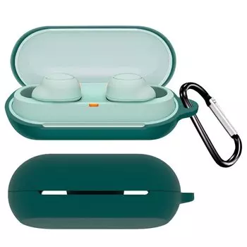 Case for Sony YAJOJO Wireless Earphone Charging Case Cover with Carabiner and Silicone Protective Supports Wireless Drop Scratch Fingerprint