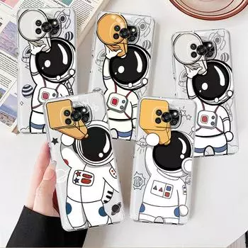 Case For Xiaomi Mi Poco X3 NFC 11 Lite M3 10T 9T 12 Redmi Note 10 9 9S 8 8T 7 Soft Clear Phone Cover Astronaut Cute Xiaomi Poco F3