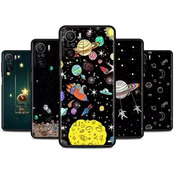Case For Xiaomi Redmi Note 11 9S 10 9 8 7 9A 9C 9i K40 8T 10C 9T K50 Silicone Shell Astronaut Spaceship Redmi K40 Pro