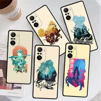Case For Xiaomi Redmi Note 11 9S 10 9 8 7 9A 9C 9i K40 8T 10C 9T K50 Silicone Phone Shell Demon Slayer Anime Redmi Note 10 5G