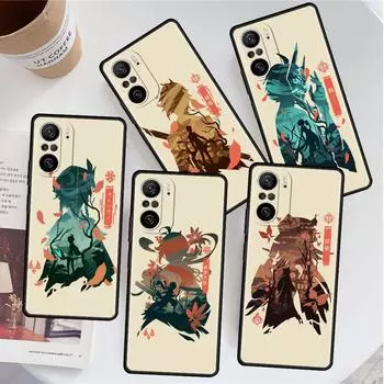Case For Xiaomi Redmi Note 11 9S 10 9 8 7 9A 9C 9i K40 8T 10C 9T K50 Silicone Phone Shell Anime Genshin Impact Cute Redmi Note 10 5G